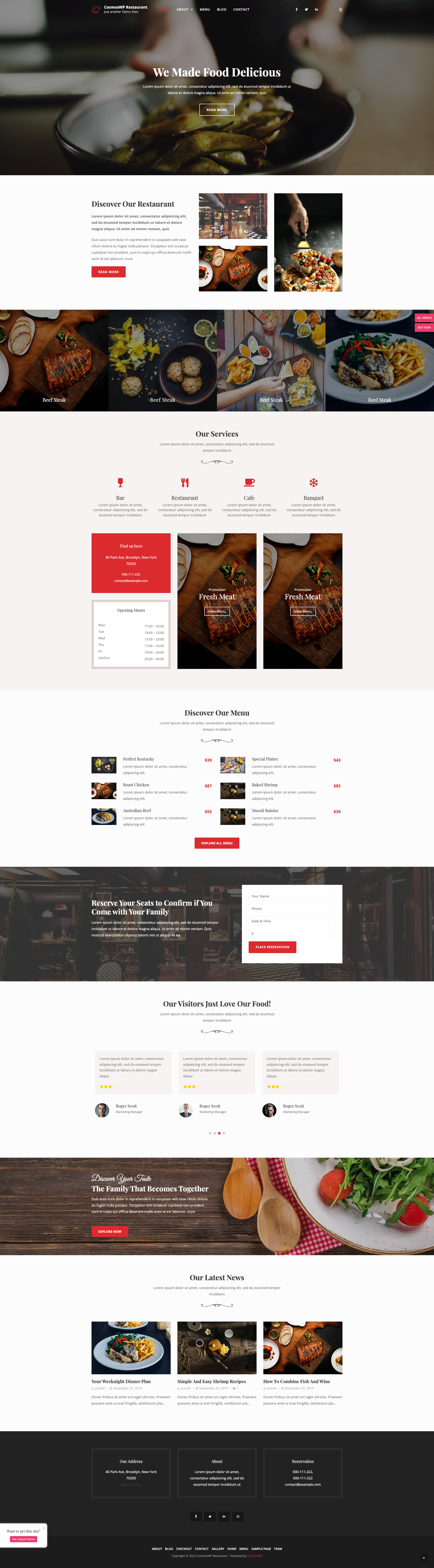 EzyWP Restaurant - Multipurpose Theme